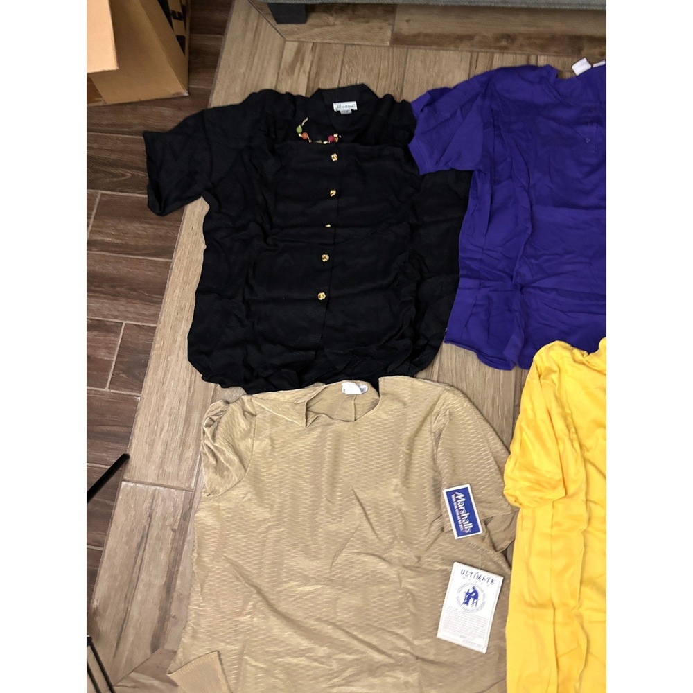 Vtg Womens Plus Size Blouse Lot 10 Pieces 90s Tops 2X 22W Mixed Brands Some NWT - Picture 6 of 10
